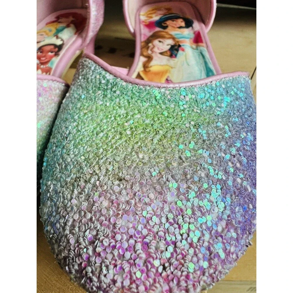 Disney Princess Glitter Ombre Heels Toddler Little Girls Dress Up Shoes 13.5 C